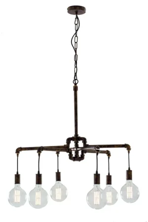 Subito Disponibile Lampadario a Sospensione Metallo Ruggine Rustico Vintage E27