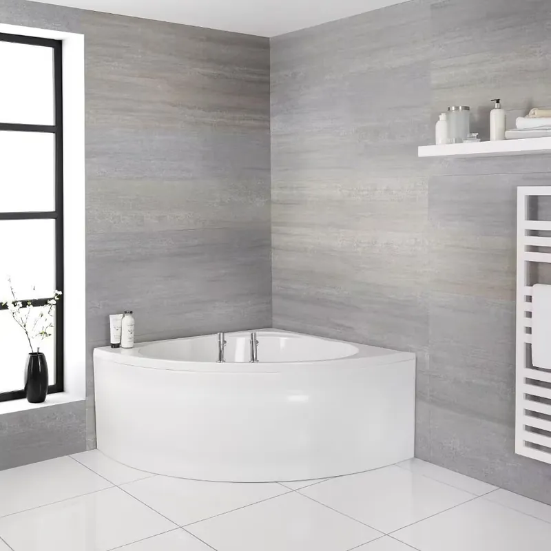 Promo Stagionale Vasca da Bagno Angolare in Acrilico 120x120cm con Pannello Vasca - Belstone