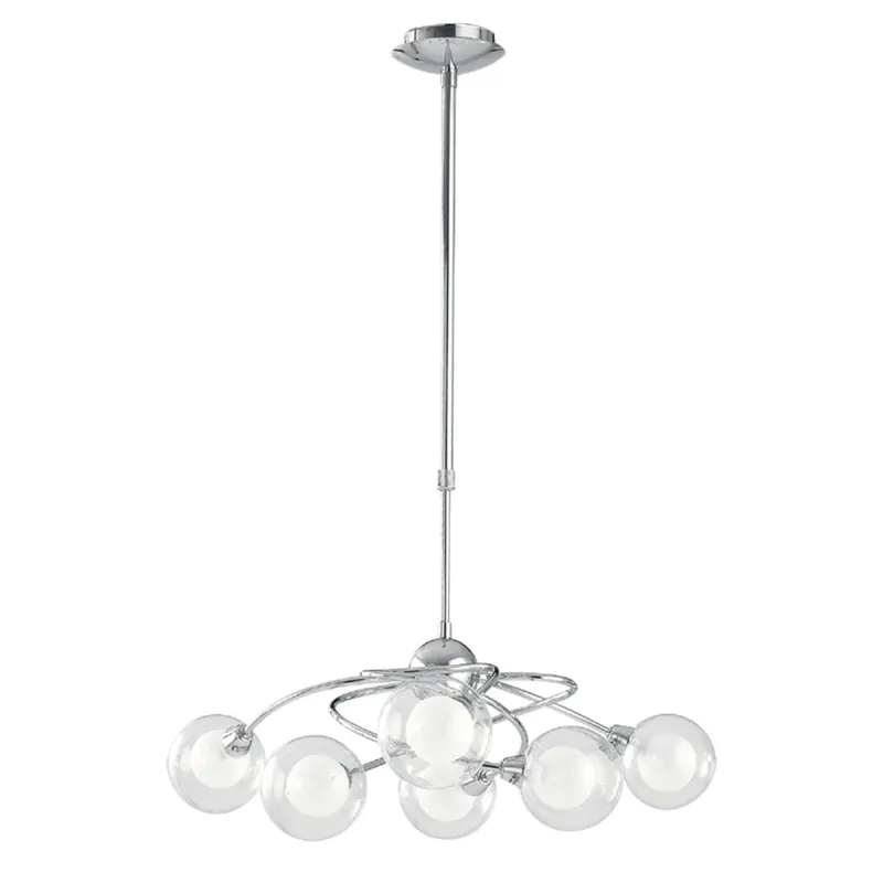 Lampada a sospensione 28W 6XG9 a sei emissioni cromo POST Prezzo Conveniente