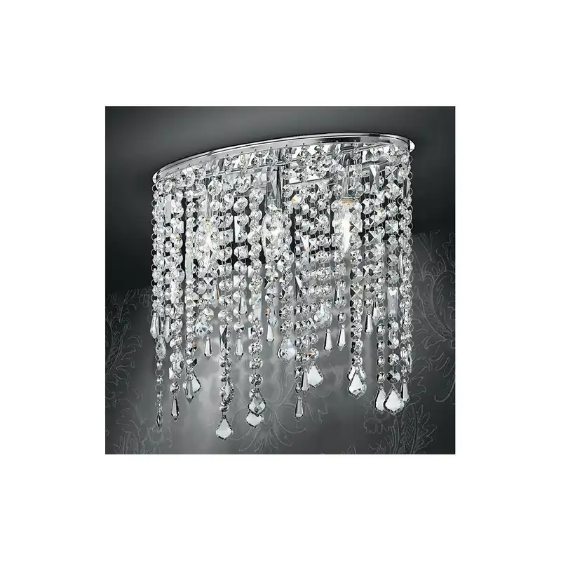 Offerta Limitata Plafoniera Ovale Pendenti Cristalli K9 Lampada Interno Soffitto Classica E14