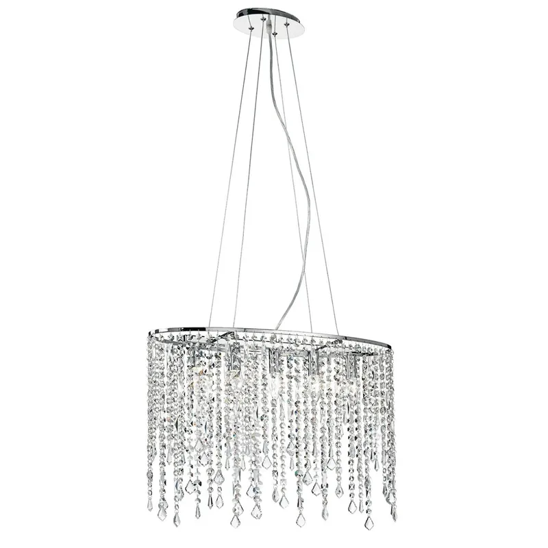 Promozione Esclusiva Lampadario Sospensione Ovale Pendenti Cristalli K9 Classico E14