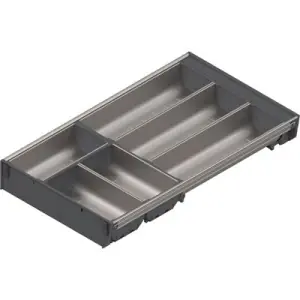 Set vaschette BLUM modello ORGA-LINE per cassetto tandembox, LN 500 mm, larghezza 280 mm inox spazzolato/grigio polvere Nuovo Arrivo