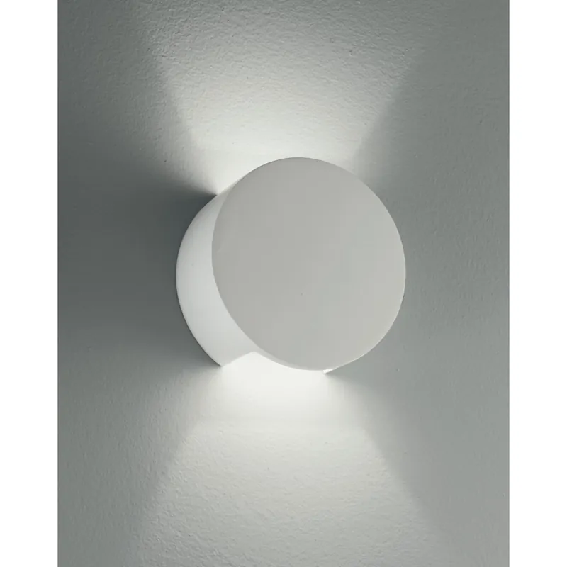 Bestseller Applique Tonda in Gesso verniciabile Doppia luce Lampada da Parete adatta per camere e zone living G9