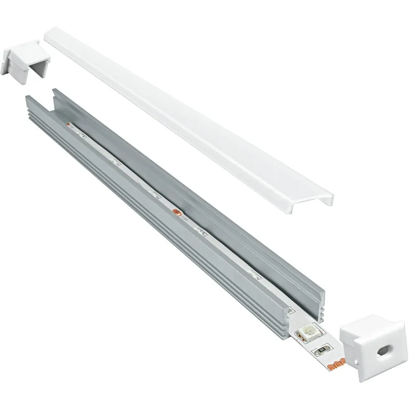 Profilo 1 m per Strip Led con Tappi 1,32x1,2 cm Spedizione Espresso