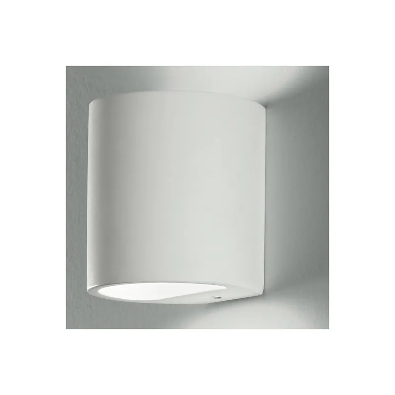 Ultimissimo Modello Applique Cilindrica In gesso verniciabile Doppia emissione Lampada da parete adatta per camere e corridoi G9