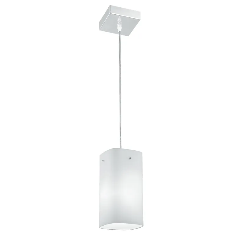 Offerta Speciale Sospensione paralume Vetro Bianco Metallo Pendente Moderno E27