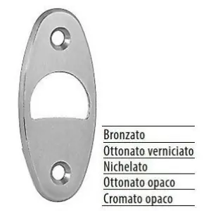 Incontro AGB modello SCIVOLA 28x65 ovale per porta in acciaio finitura cromato opaco Soddisfatti O Rimborsati
