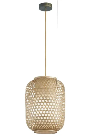 A Buon Prezzo Sospensione Intreccio Bambù Naturale Lampadario Etnico E27