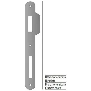 Incontro AGB modello PATENT GRANDE 22x193 bordo tondo aletta sagomata per porta in acciaio finitura nichelato Ultime Pezzi