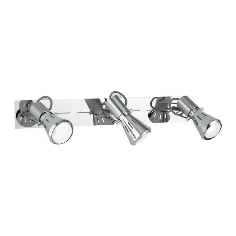 Applique cromata dalla linea originale a tre luci 40 watt E14 Vendita Finale