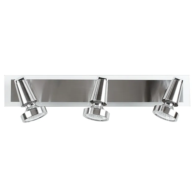 Applique cromata con cornice nickel elegante a tre luci 42 watt 2800 kelvin GU10 Solo Oggi