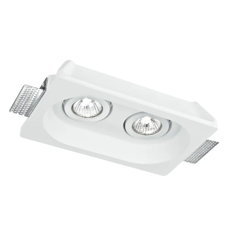 Non Perdere Incasso Scomparsa 2 Faretti Orientabili Gesso Verniciabile Controsoffitto GU10