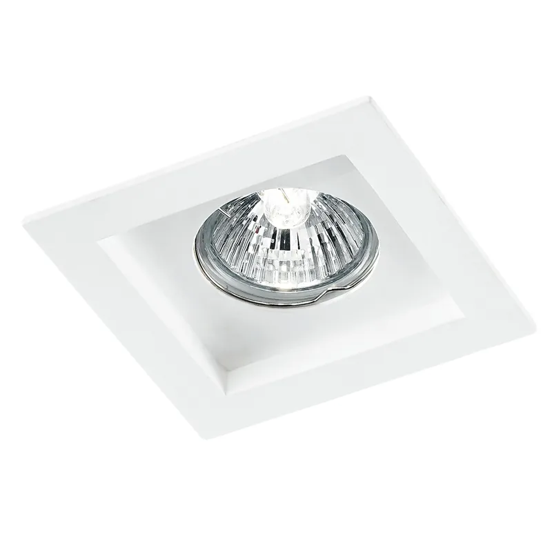 Incasso Controsoffittatura Faretto Quadrato Gesso Bianco Verniciabile GU10 Must-Have