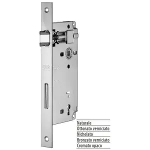Spedito Oggi Serratura AGB modello PATENT GRANDE 590 con chiave entrata 45mm frontale 22x238mm bordo quadro per porta in acciaio finitura cromato opaco