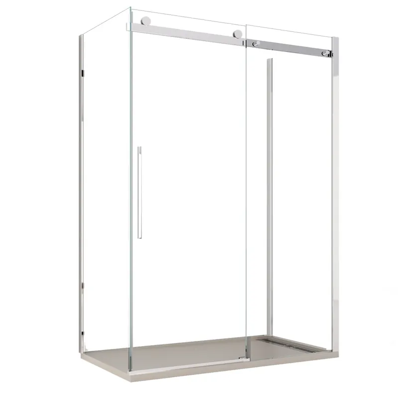 Box Doccia tre lati porta scorrevole trasparente H195cm 8mm anticalcare Euclide Compra Oggi Stesso