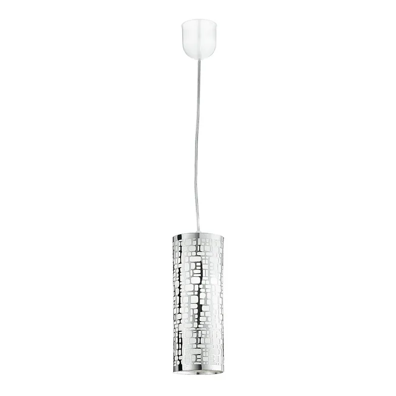 Sospensione Cilindrica Acciaio Intaglio Laser Pendente Moderno E27 Offerta Lampo