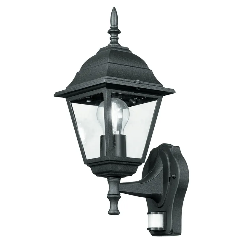Economico Applique da parete per esterno 60W E27 con sensore nera Paris Sense