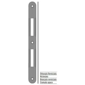 Incontro AGB modello PATENT GRANDE 22x238 bordo tondo reversibile fori disassati per porta in acciaio finitura ottonato verniciato Scelto Dai Clienti
