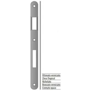 Ultime Pezzi Incontro AGB modello PATENT GRANDE 20x238 bordo tondo per porta in acciaio finitura zinco tropical