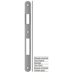 Incontro AGB modello SICUREZZA 20x238 bordo tondo per porta in acciaio finitura nichelato Promo Stagionale