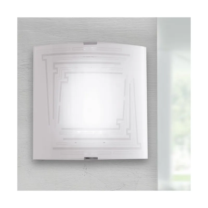 Affare Applique Quadrata in Vetro Effetto Glitter E27