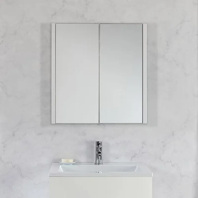 Occasione Armadietto da Bagno con Specchio, Ripiani Interni e 2 Ante 650mm x 617mm - Cluo