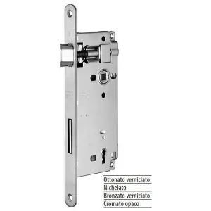 Serratura AGB modello PATENT GRANDE 590 con chiave entrata 50mm frontale 18x238mm bordo tondo per porta in acciaio finitura nichelato Compra Oggi Stesso