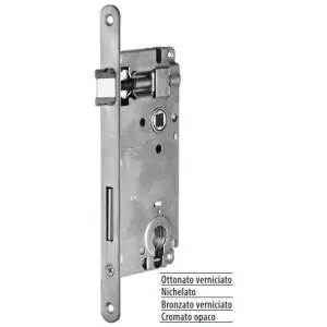 Serratura AGB modello PATENT GRANDE 2590 con foro cilindro entrata 50mm frontale 18x238mm bordo tondo per porta in acciaio finitura nichelato Bestseller