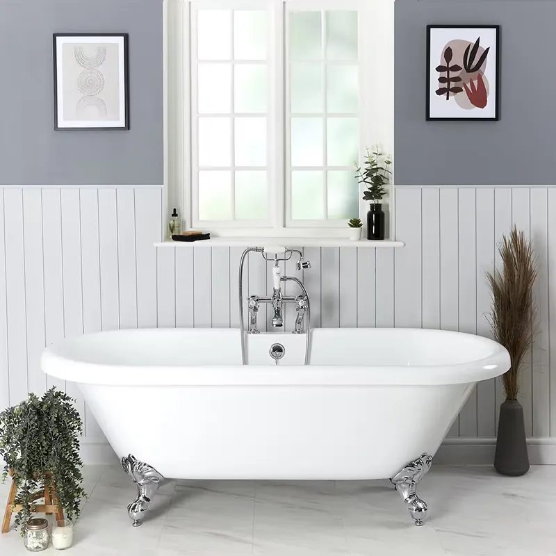 Vasca da Bagno Freestanding Tradizionale con Bordo Arrotondato - 1795x785mm - Diversi Piedini Disponibili - Legend Professionale