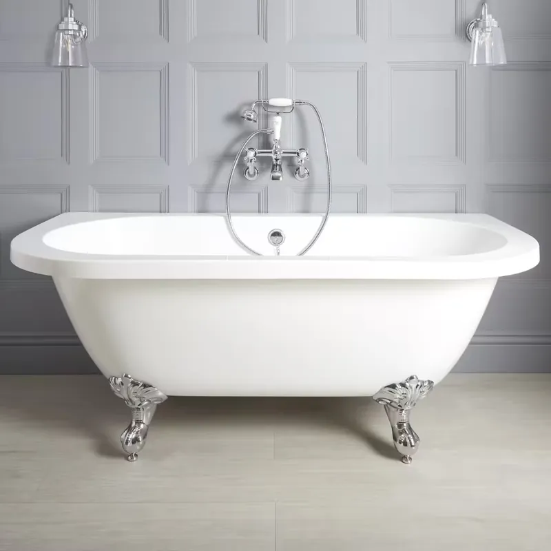 Bestseller Vasca da Bagno Tradizionale Freestanding Bianca a Parete - 1685x780mm - Diversi Piedini Disponibili - Richmond