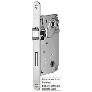 Offerta Serratura AGB modello CENTRO con quadro bagno entrata 50mm frontale 18x196mm bordo tondo con catenaccio per porta in acciaio finitura bronzato verniciato