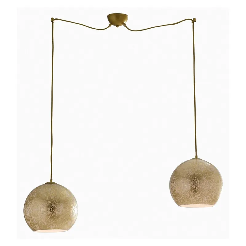 Lampada a 2 sospensioni 60W 2xE27 oro GLAM Consegna Rapida