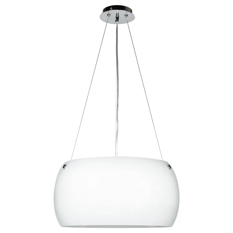 Lampadario Sospeso Circolare Moderno Vetro Bianco Interno E27 Must-Have