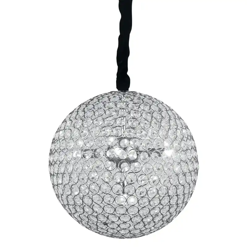 Saldi Sospensione Sferica Metallo Cromato Cristalli K9 Tondi Lampadario Moderno G9
