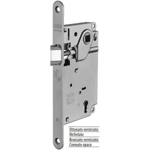 Promozione Esclusiva Serratura AGB modello CENTRO con chiave entrata 50mm frontale 22x196mm bordo tondo solo scrocco per porta in acciaio finitura bronzato verniciato