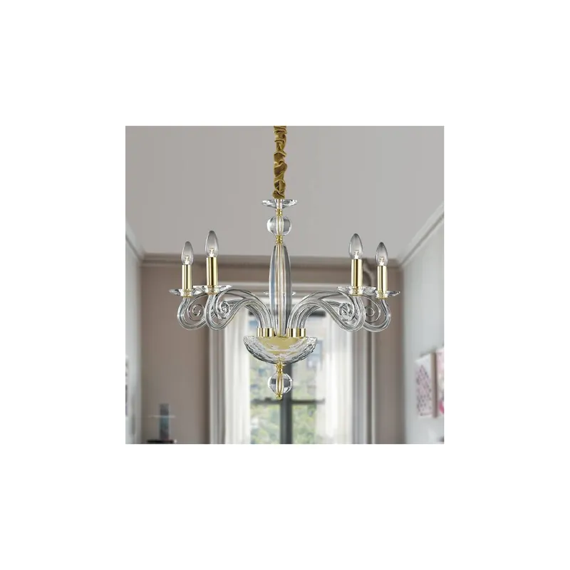 Lampadario Cristallo Finiture Oro Interni Classici E14 Compra Oggi Stesso
