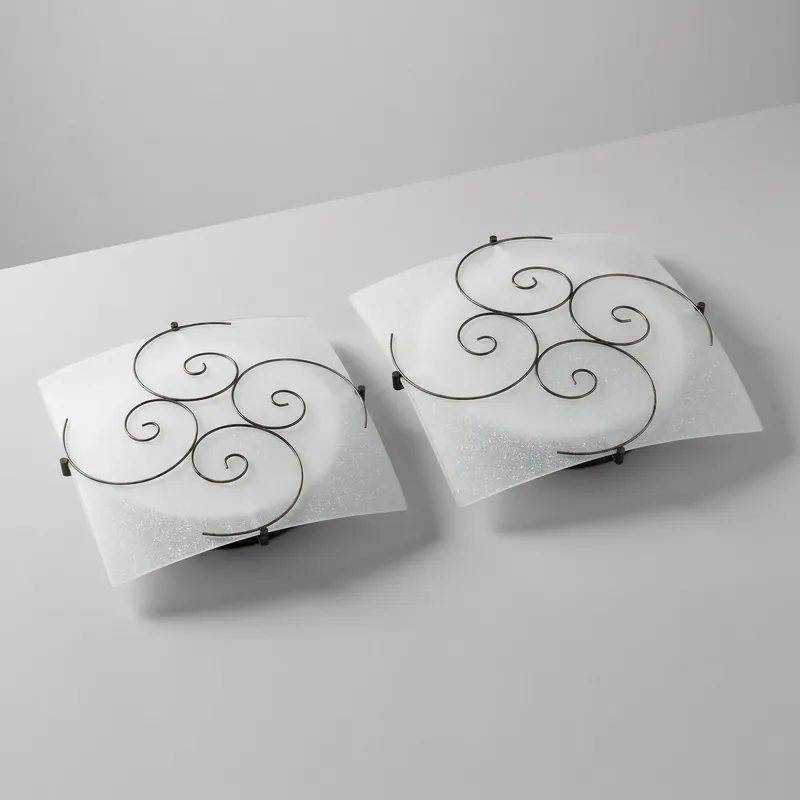 Lampada da Soffitto bianca con Decoro a spirale Luce diffusa E27 Disponibile in due dimensioni Ultimissimo Modello