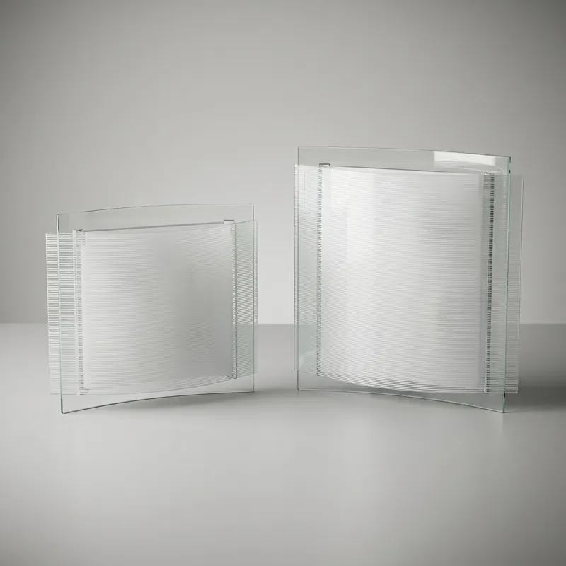 Prezzo Ridotto Lampada da soffitto disponibile in 2 misure in Vetro bianco rigato Quadrata 2XE27 3XE27
