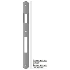 Ordina Subito Incontro AGB modello SICUREZZA 22x238 bordo tondo spessore 2mm per porta in acciaio finitura cromato opaco