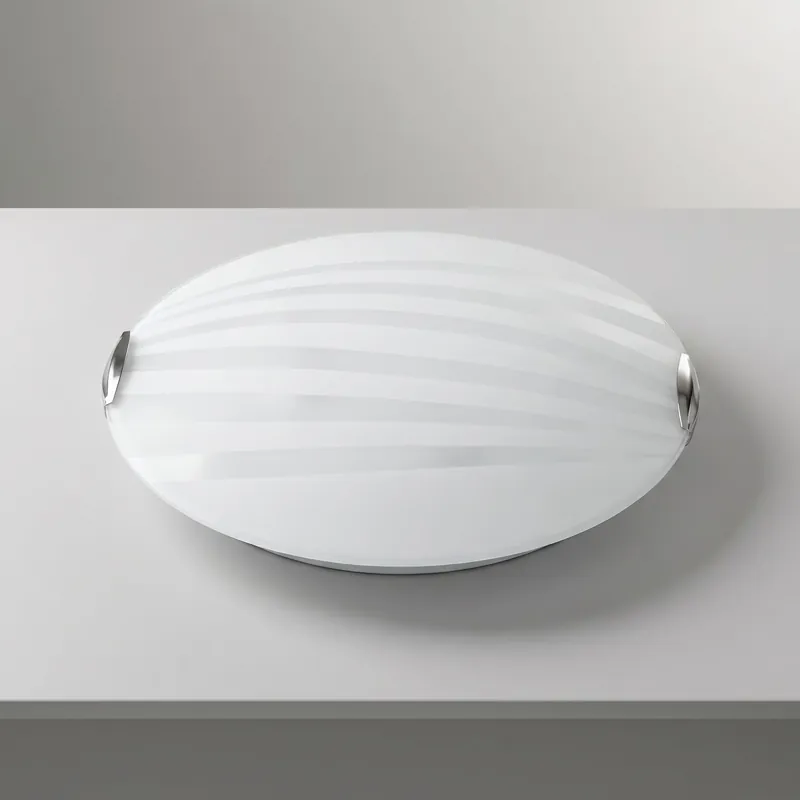 Lampada da Soffitto circolare Vetro a Fasce concentriche Disponibile in 3 misure 2X 3X 4XE27 Nuovo Arrivo