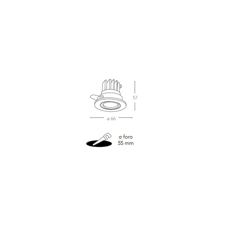 Must-Have Faretto LED da Incasso per interni Orientabile Tondo Alluminio disponibile in nichel o bianco 3W