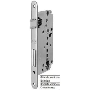 Bestseller Serratura AGB modello SICUREZZA 2.0 con foro cilindro entrata 40mm frontale 22x238mm bordo tondo per porta in acciaio finitura cromato opaco