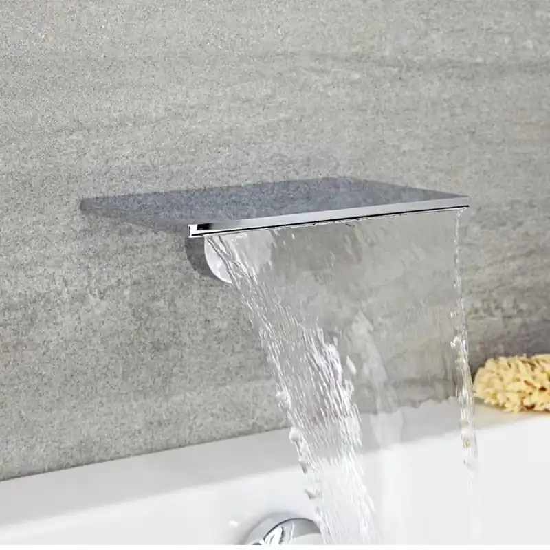 Ultimissimo Modello Erogatore Murale a Cascata per Vasca e Doccia in Acciaio Inossidabile - Cromato - Blade