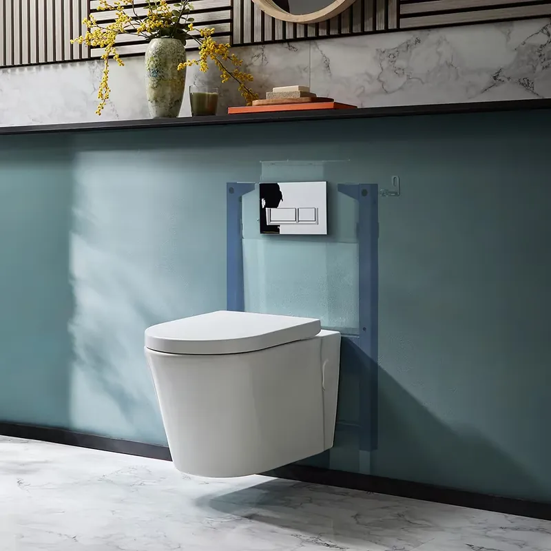 Sanitario WC Sospeso Senza Brida con Telaio Corto - Scelta della Placca di Comando - Covelly Acquista Ora