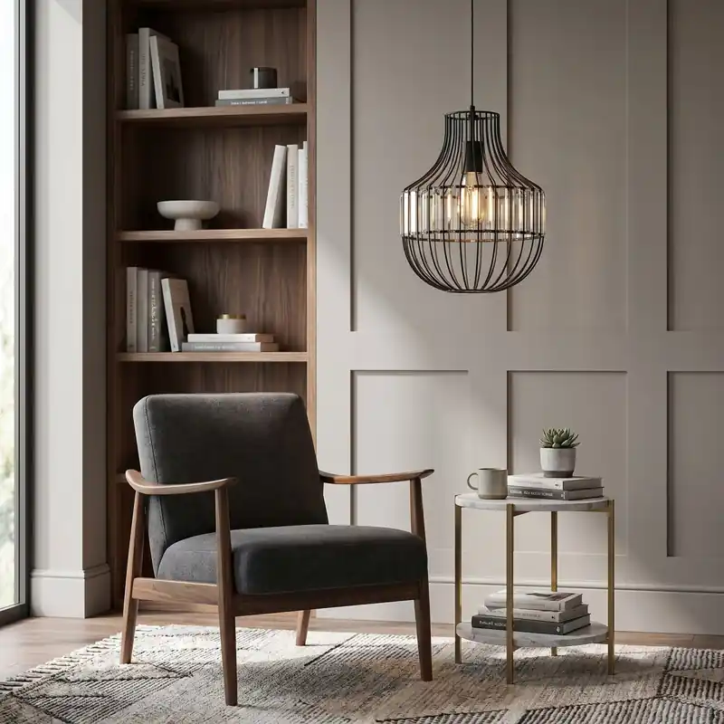 Lampada a Sospensione vintage Adatto a stanze e cucine Metallo nero e Vetro E27 Offerta Lampo