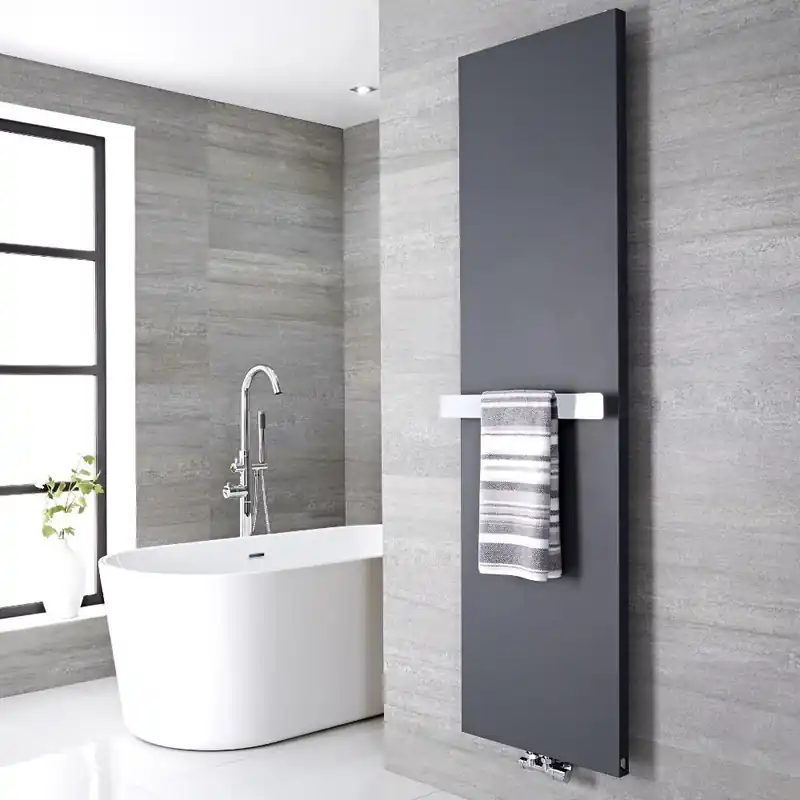 Spedizione Espresso Radiatore di Design Verticale con Porta Asciugamani in Acciaio 520mm - Attacco Centrale - Antracite - 1800mm x 600mm - Rubi