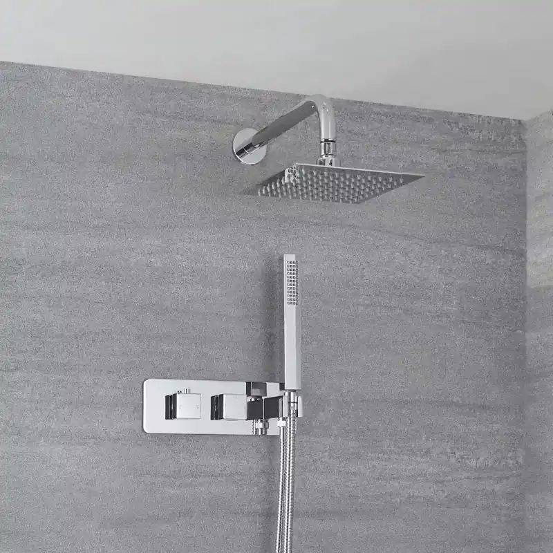 Miscelatore Doccia Incasso Quadrato a 2 Vie con Deviatore Integrato con Soffione 200mm e Doccetta - Arvo Ordina Subito
