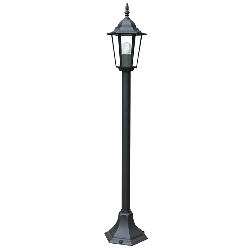 Paletto luce da esterno 60W E27 nero London Offerta Lampo