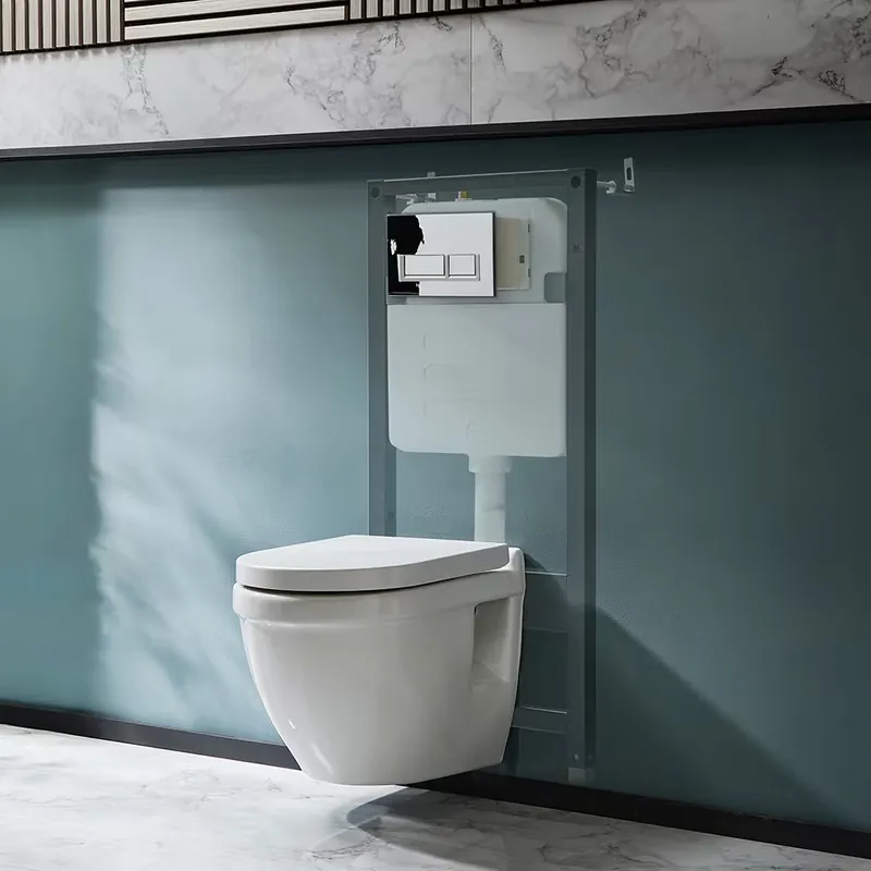 Bestseller Sanitario WC Sospeso con Telaio Alto - Scelta della Placca di Comando - Belstone