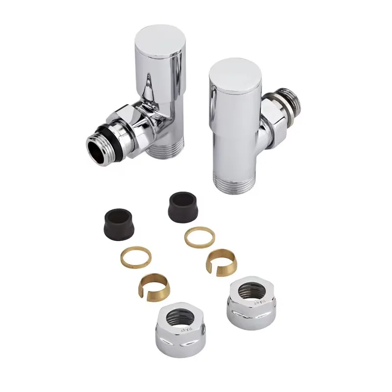 Coppia di Valvole per Radiatori e Scaldasalviette Complete di Adattatori per Tubi in Rame 16mm Prezzo Ridotto